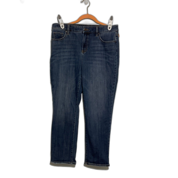 Chico's Denim - Chico's So Slimming Girlfriend Crop Jeans Dark Wash Size 10